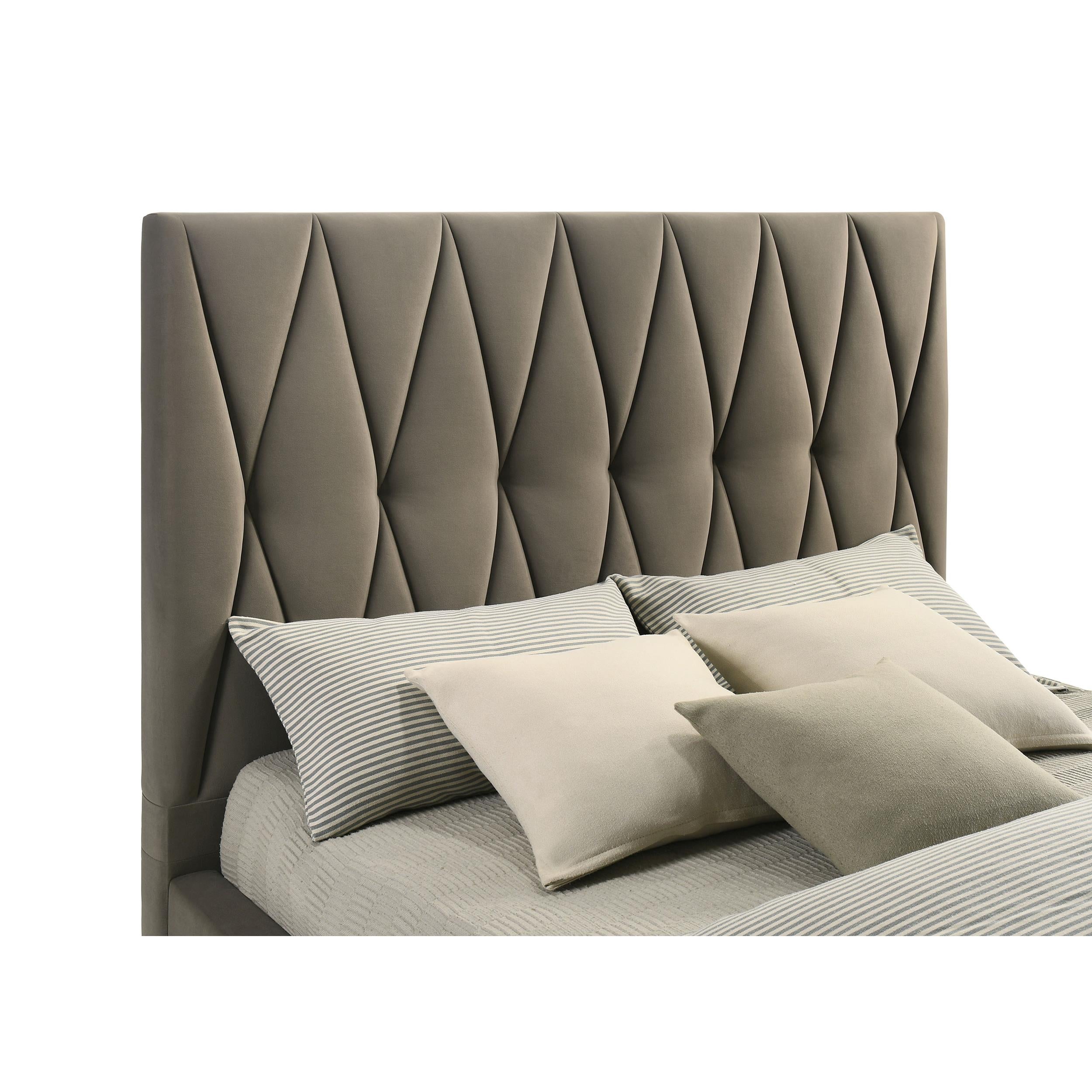 Coaster Furniture Delsea 315975Q Upholstered Queen Panel Platform Bed - Light Brown IMAGE 1